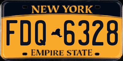 NY license plate FDQ6328