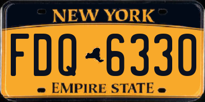 NY license plate FDQ6330