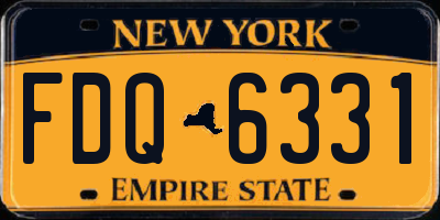 NY license plate FDQ6331