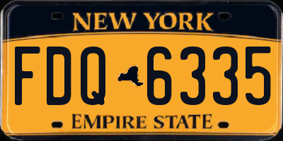 NY license plate FDQ6335