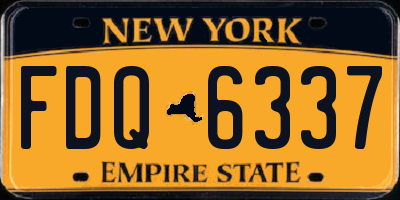 NY license plate FDQ6337