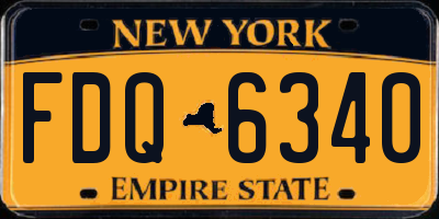 NY license plate FDQ6340