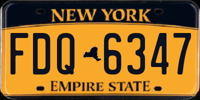 NY license plate FDQ6347