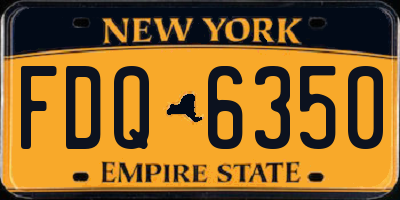 NY license plate FDQ6350
