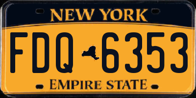 NY license plate FDQ6353