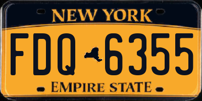 NY license plate FDQ6355