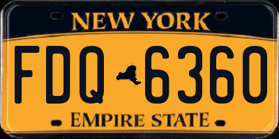 NY license plate FDQ6360