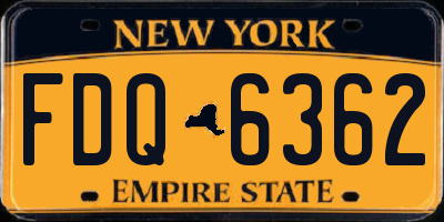 NY license plate FDQ6362