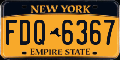 NY license plate FDQ6367
