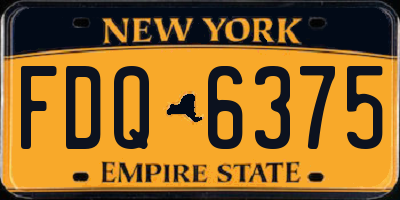 NY license plate FDQ6375