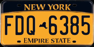 NY license plate FDQ6385