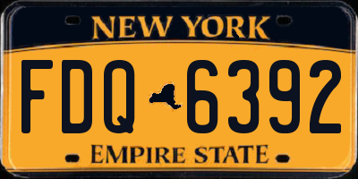 NY license plate FDQ6392