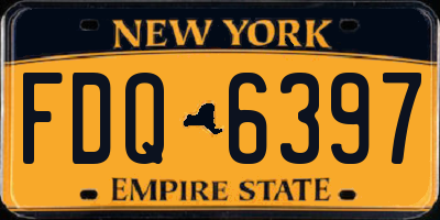 NY license plate FDQ6397