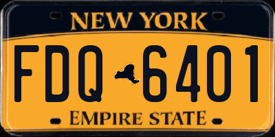 NY license plate FDQ6401