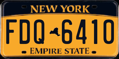 NY license plate FDQ6410