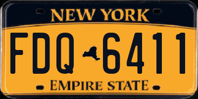 NY license plate FDQ6411