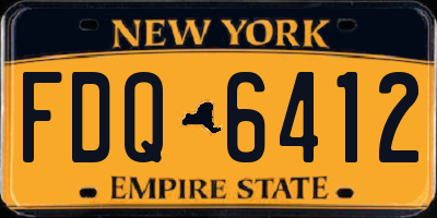 NY license plate FDQ6412