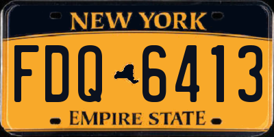 NY license plate FDQ6413