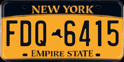 NY license plate FDQ6415