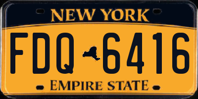 NY license plate FDQ6416