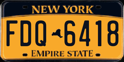 NY license plate FDQ6418