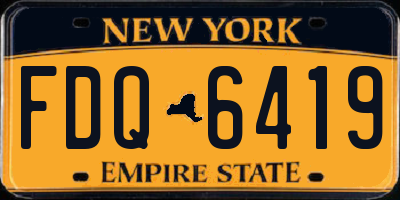 NY license plate FDQ6419