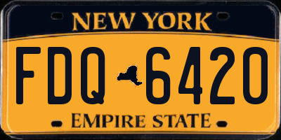 NY license plate FDQ6420