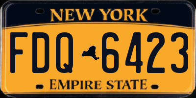 NY license plate FDQ6423