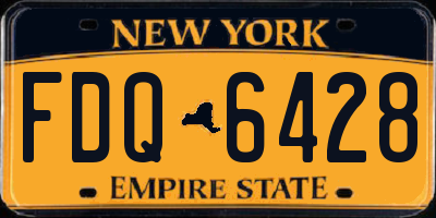 NY license plate FDQ6428