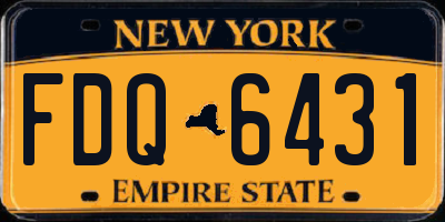 NY license plate FDQ6431