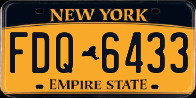 NY license plate FDQ6433