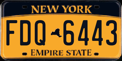 NY license plate FDQ6443