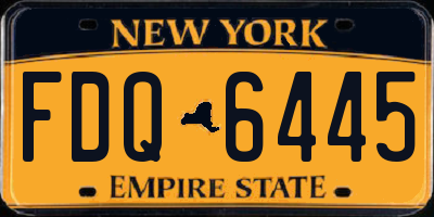 NY license plate FDQ6445