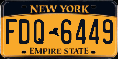 NY license plate FDQ6449