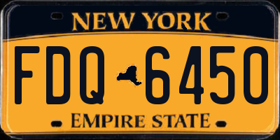 NY license plate FDQ6450