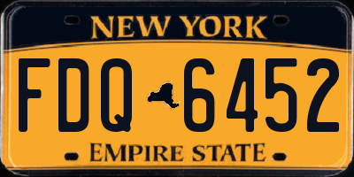 NY license plate FDQ6452