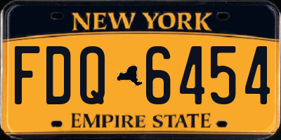 NY license plate FDQ6454