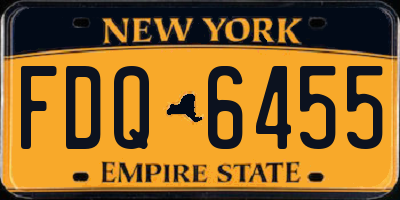 NY license plate FDQ6455