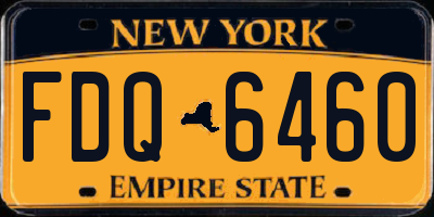 NY license plate FDQ6460