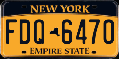 NY license plate FDQ6470