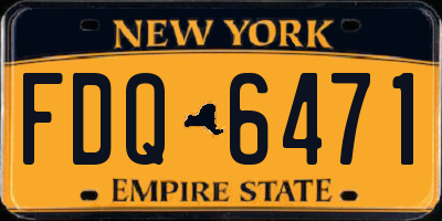 NY license plate FDQ6471
