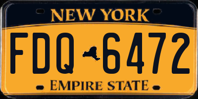 NY license plate FDQ6472