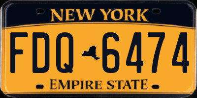 NY license plate FDQ6474