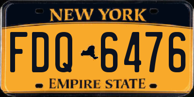 NY license plate FDQ6476