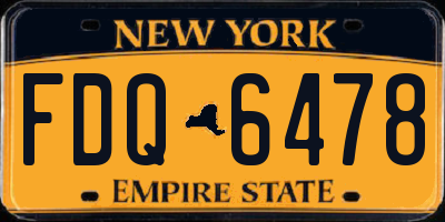 NY license plate FDQ6478