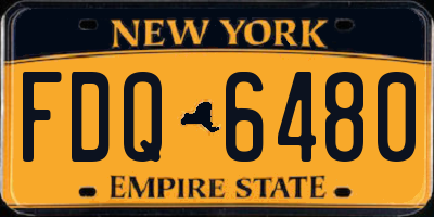 NY license plate FDQ6480