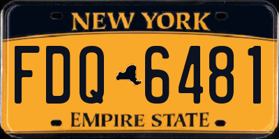 NY license plate FDQ6481
