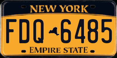 NY license plate FDQ6485