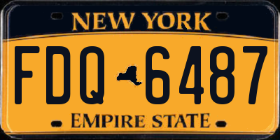 NY license plate FDQ6487