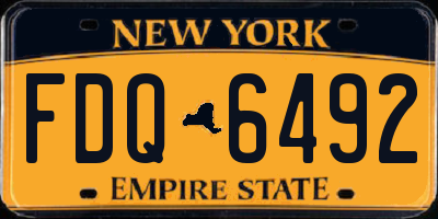 NY license plate FDQ6492